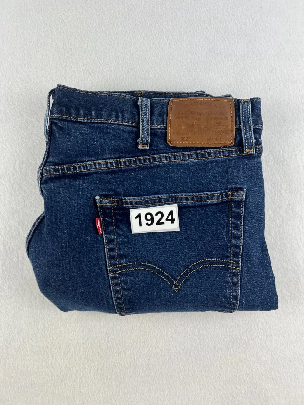 Levis 502 Mens Regular Tapered Fit Denim Jeans Dark Wash Size 40x30 Premium